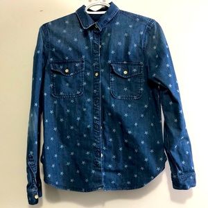 Gap Blue Button Up Stars